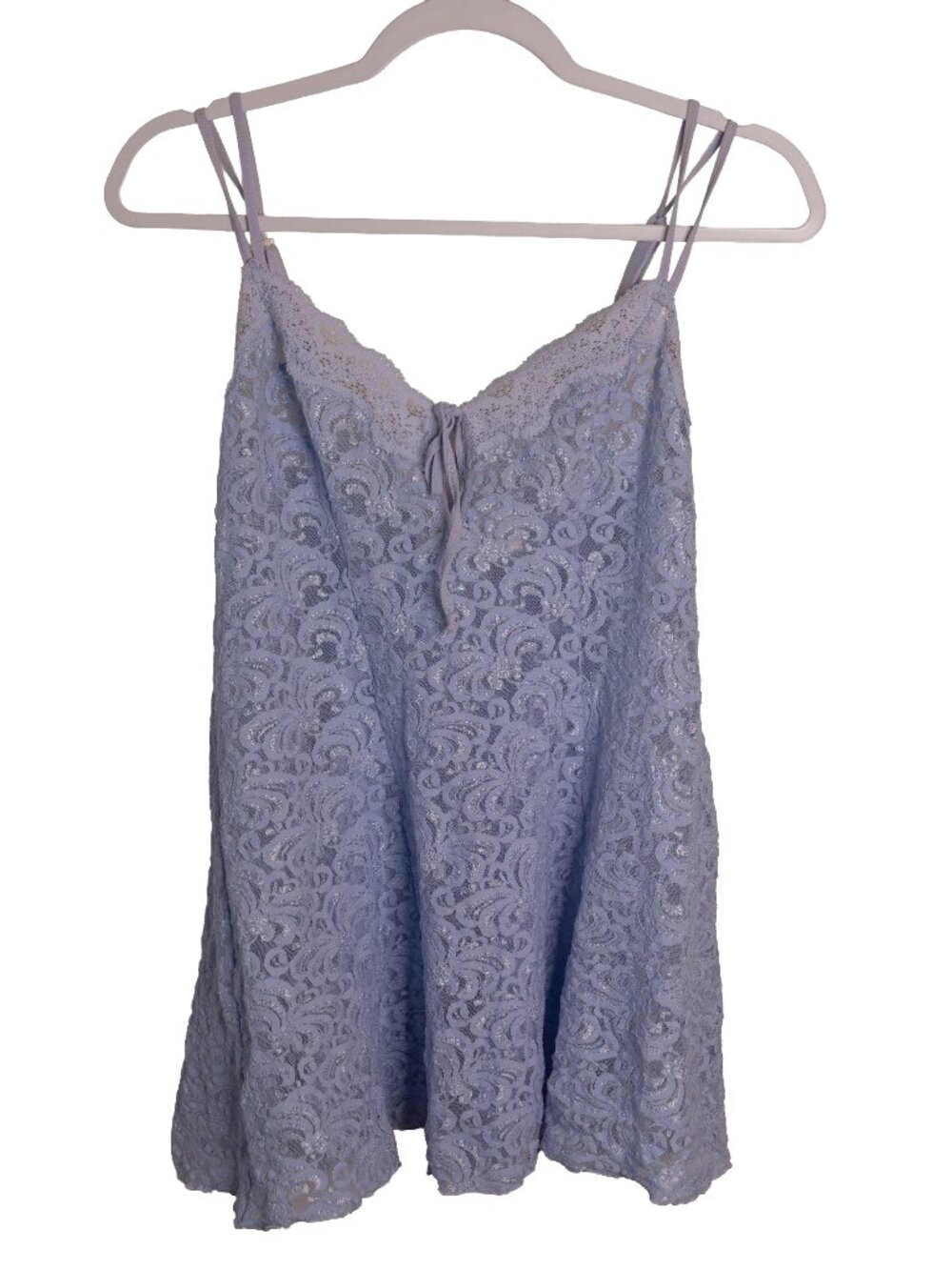 Vintage Sophia by Delicates Periwinkle Lace Mini Nightgown - Size Medium